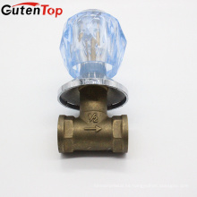 GutenTop válvula de latón de alta calidad personalizada de parada de agua con mango de plástico